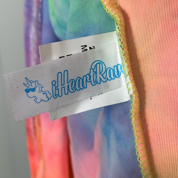 IHEARTRAVES Tie Dye Velour Zip Up Rave Dance Bodysuit Leotard Multicolor Small - Picture 12 of 13